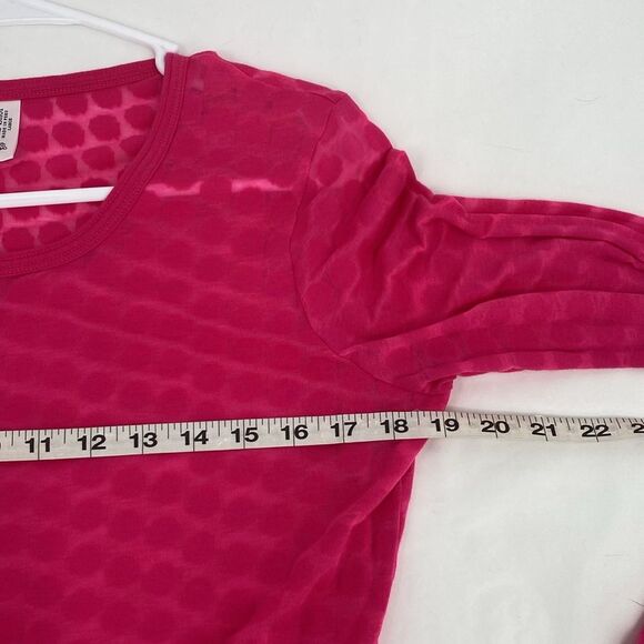 Tee Shop Pink Polka Dot Long Sleeve 1/2 Button t-shirt Lightweight Large - Picture 6 of 6